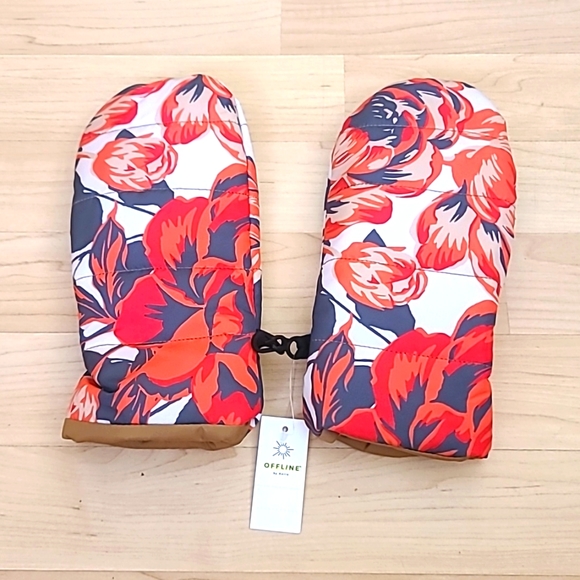 aerie Accessories - Offline by Aerie Ladies Winter Mitness Floral Gloves With Warm Lining Size S